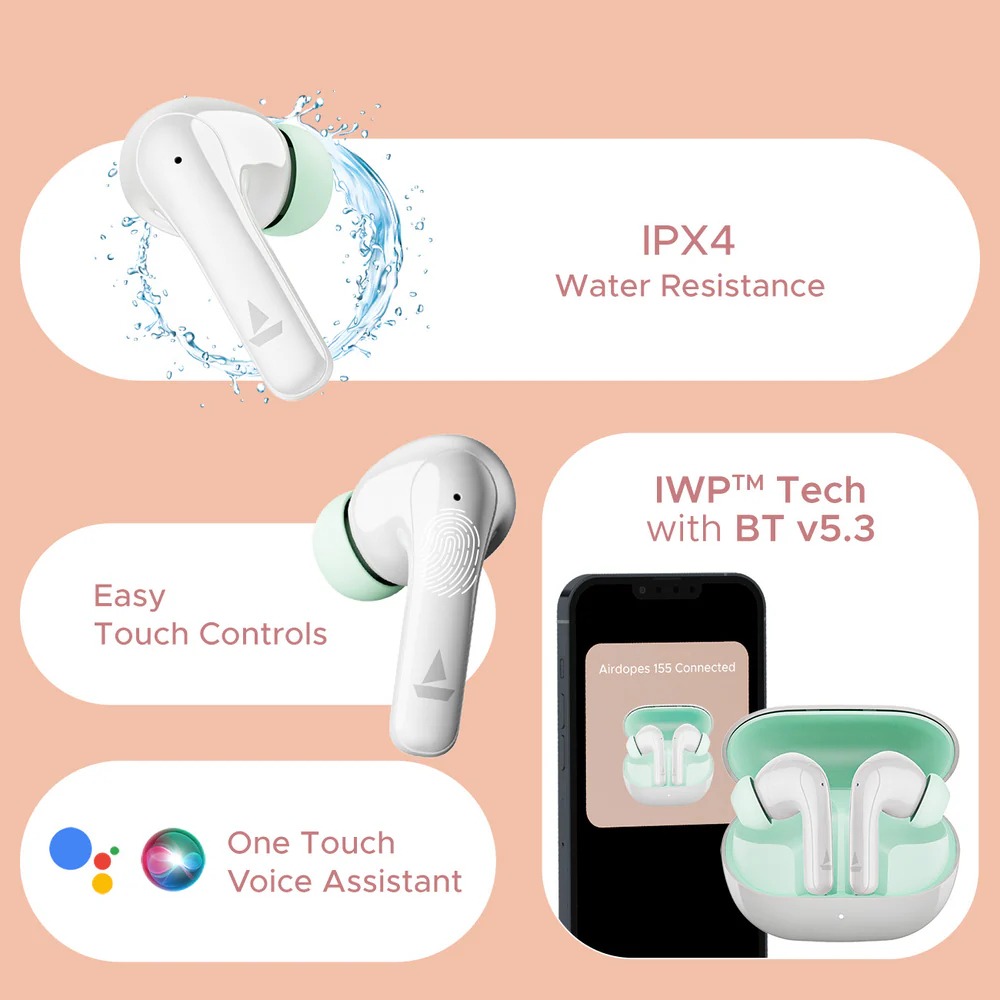 boAt AIRDOPES 155 (Ivory White) - Image 6